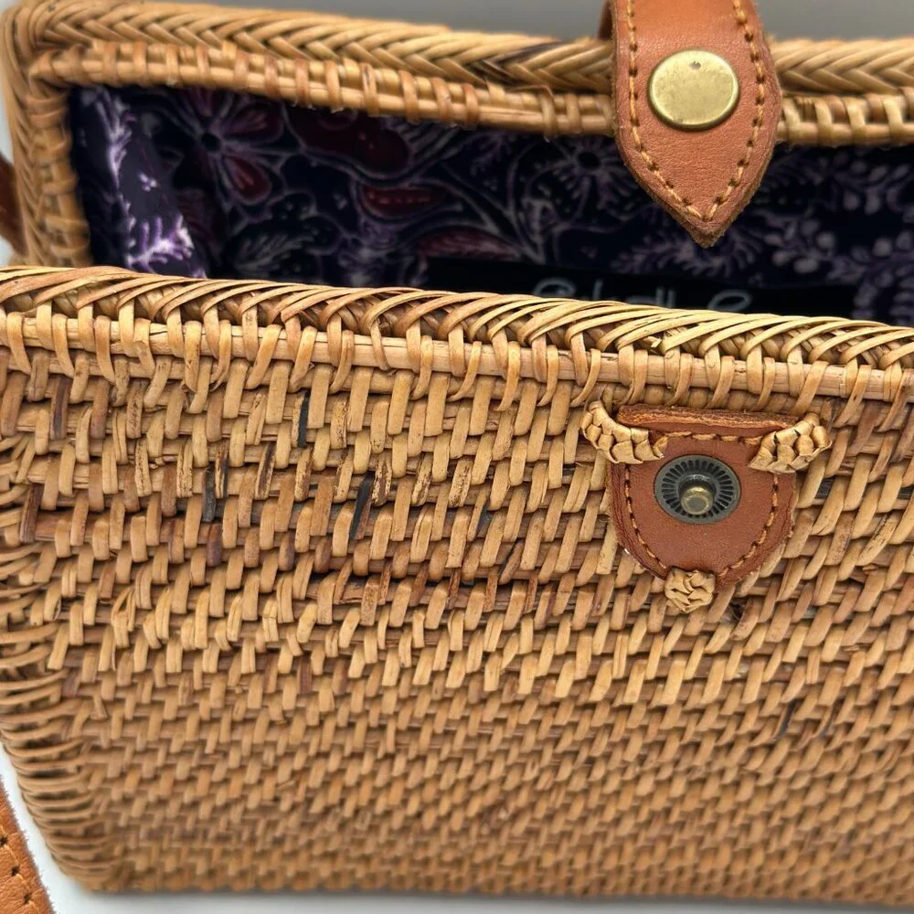Pink Haley Handmade Rattan Crossbody Bag – Bali Style - Picture 7 of 7